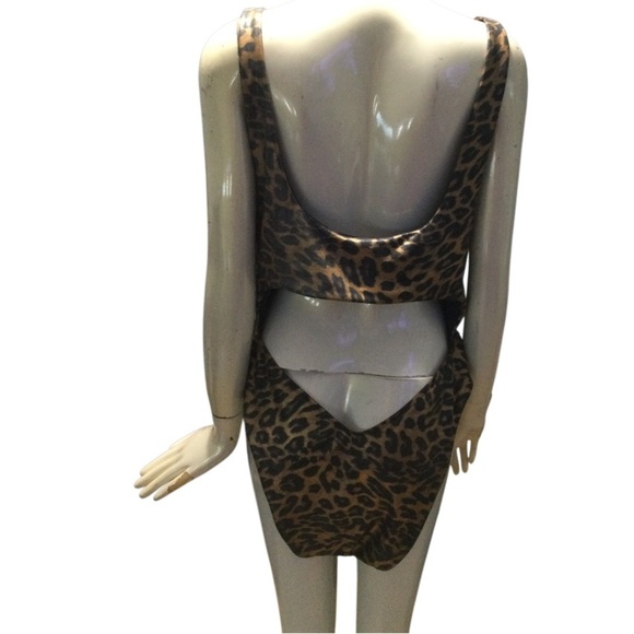 Leopard Print Women's One-Piece Swimsuit - Picture 2 of 6